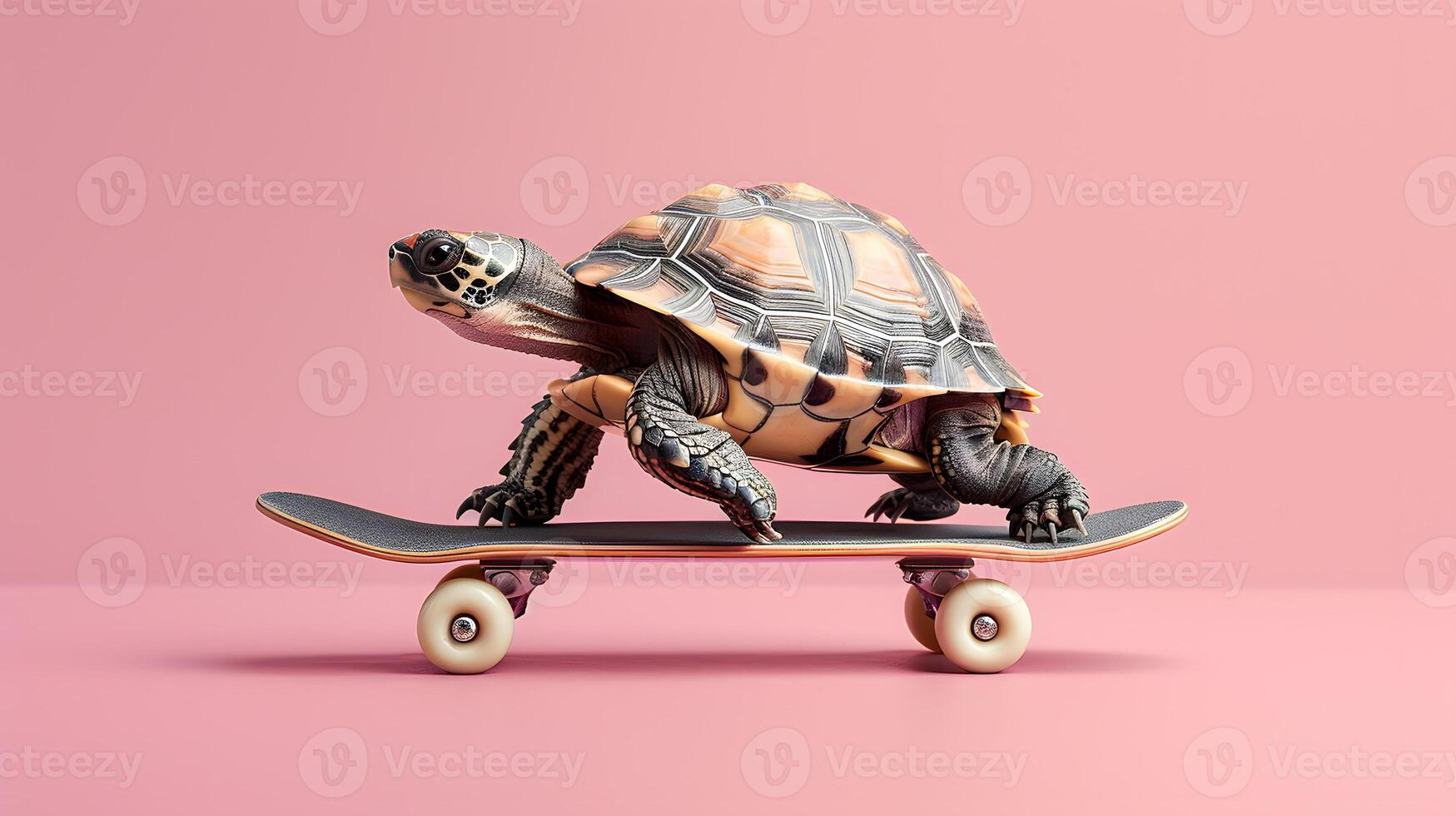 A chelonoidis rolling on a skateboard at a sports event photo