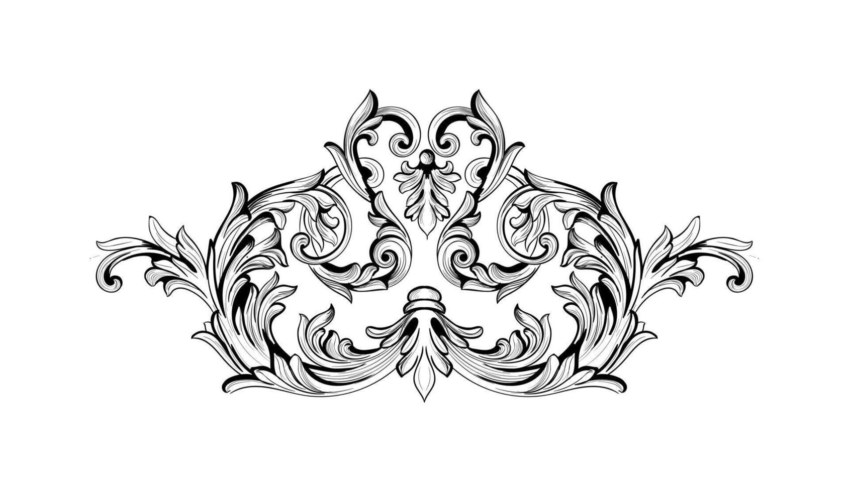 Ornamental card design art on black and white colour vector