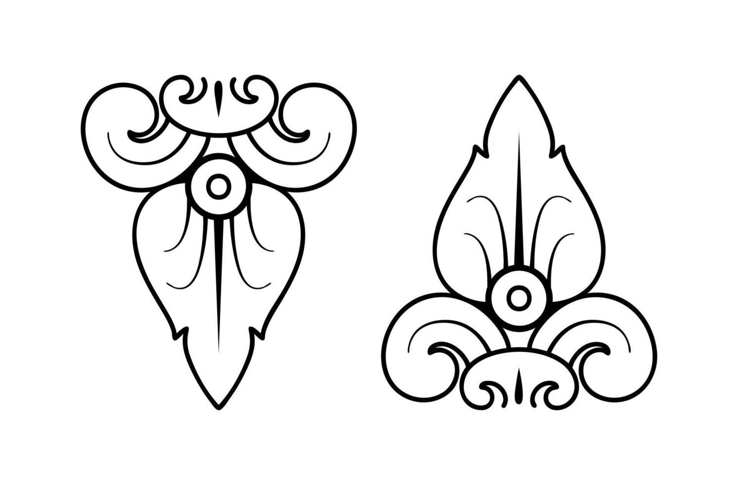 Set of retro vintage graphic design elements for frame, labels, logo art symbols and ornamental on black colour. vector