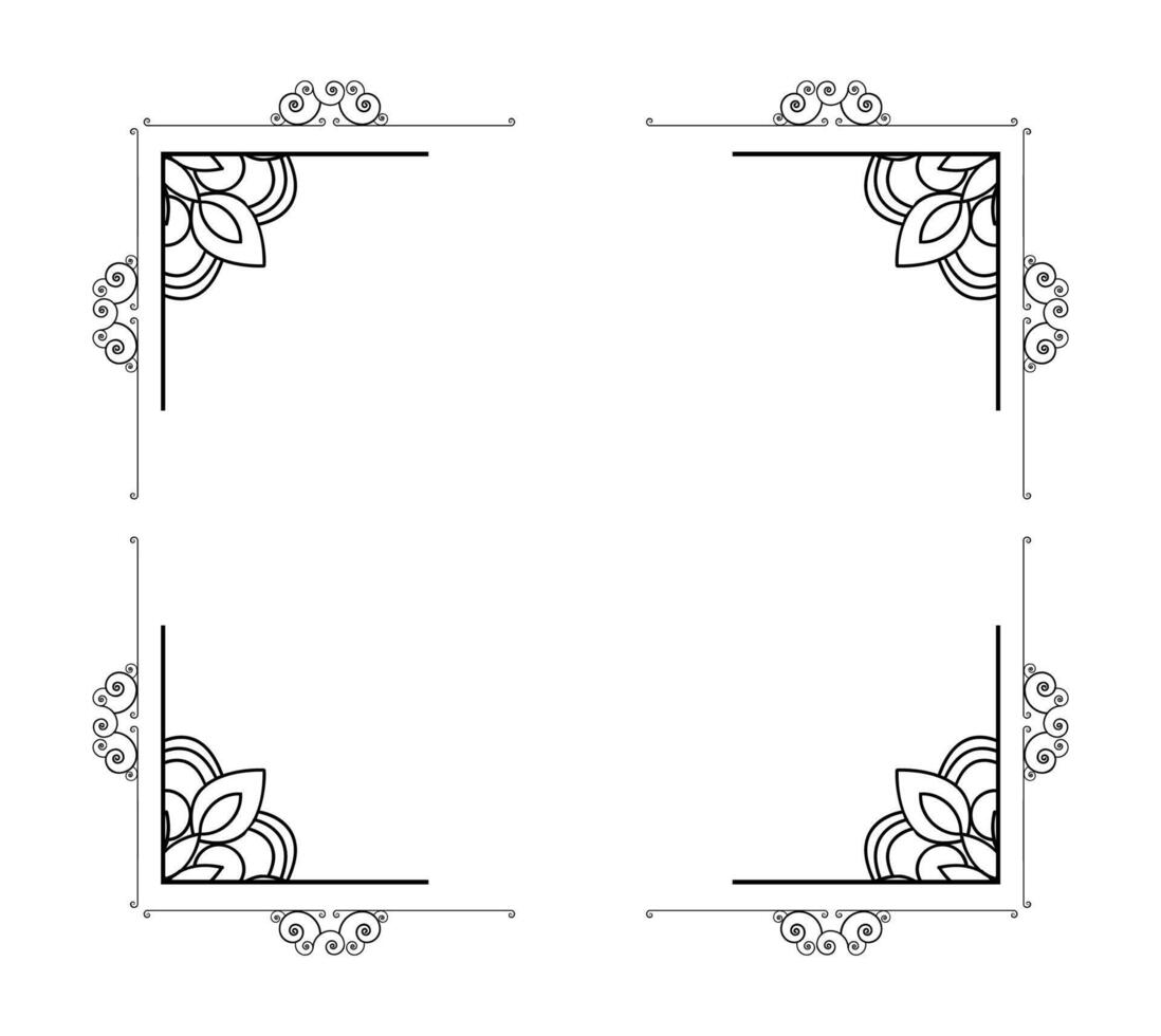 Abstract ornamental frame design art vintage on black colour vector