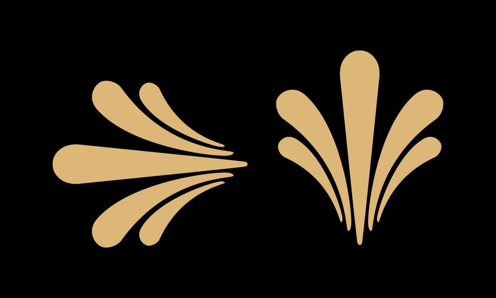 Set of retro vintage graphic design elements for frame, labels, logo symbols and ornamental on gold colour. vector