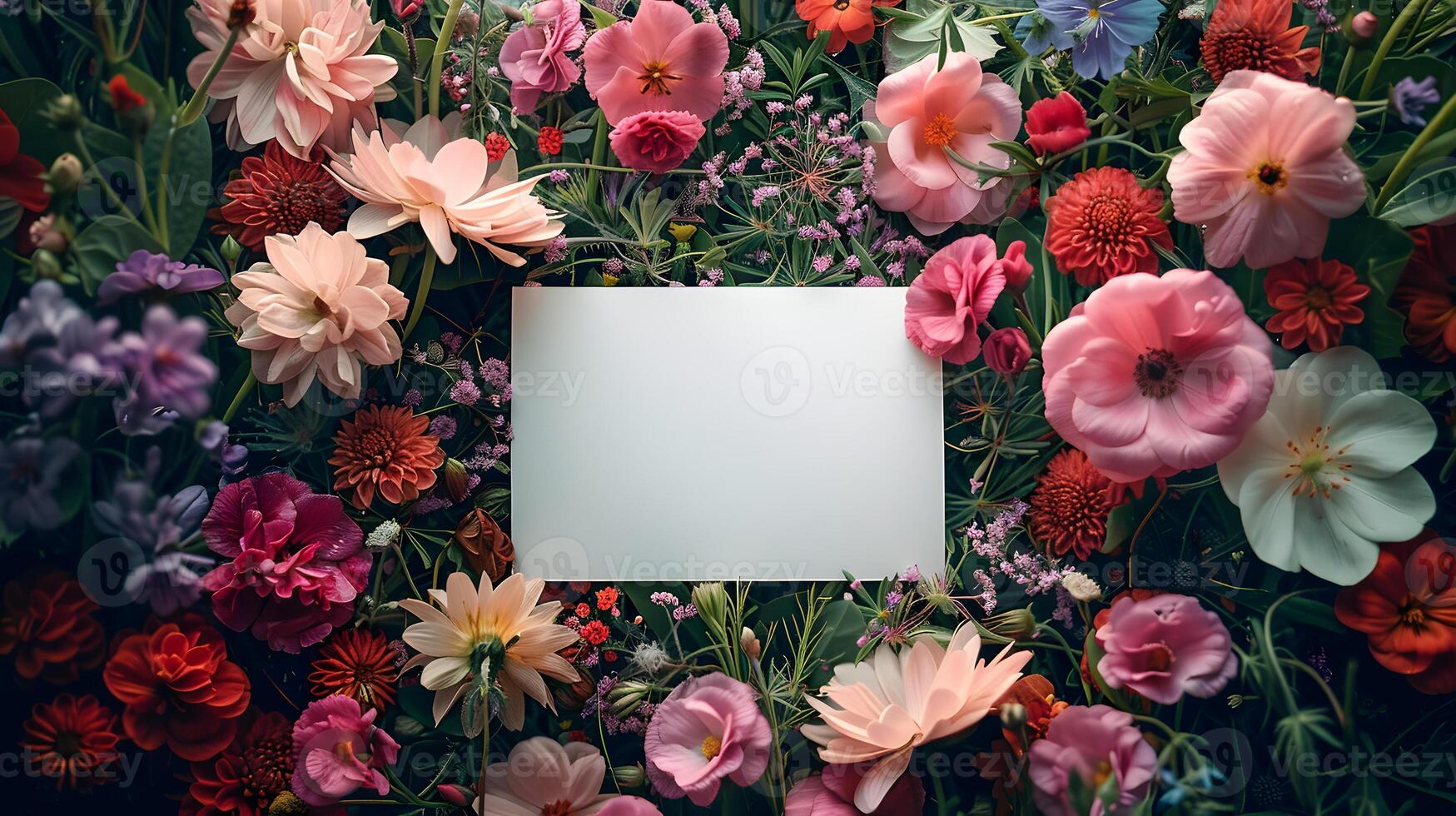 A white flowerpot displays a colorful array of flowers in the garden photo