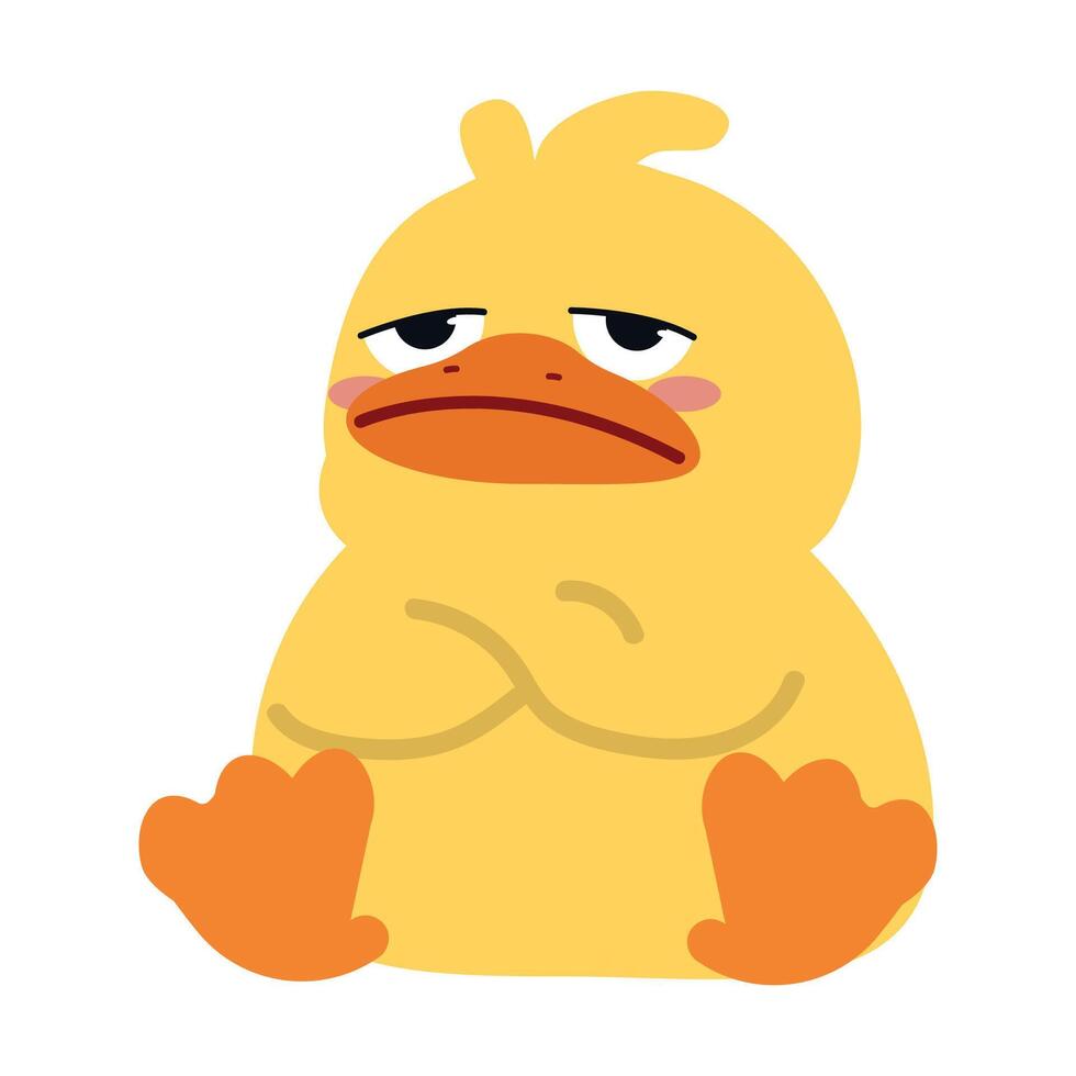 fat duck with a bored face vector