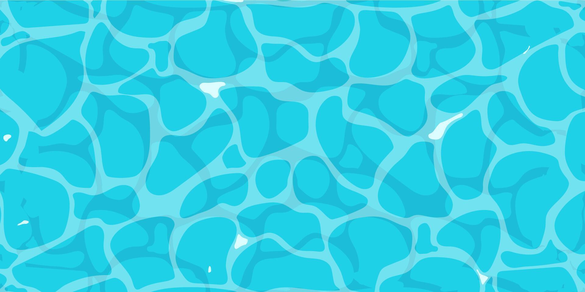 Calm sea water ripple surface with sunlight reflections in cartoon style game texture top view vector