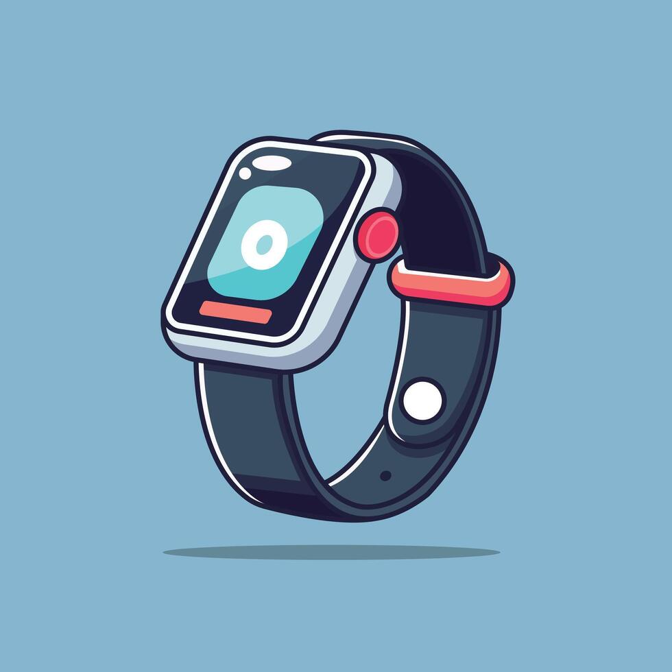 Smart Watch Cartoon Icon Illustration. Technology Object Icon Concept Isolated Premium . Flat Cartoon Style vector
