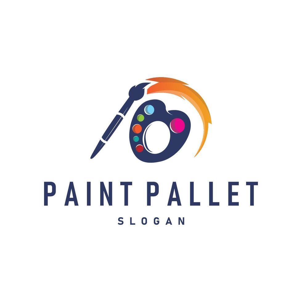 logo paint palette board concept design minimalist simple product brand template vector