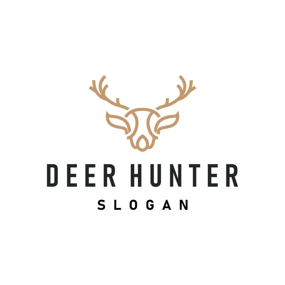 deer logo design deer hunter concept silhouette illustration of simple minimalist animal product brand template vector