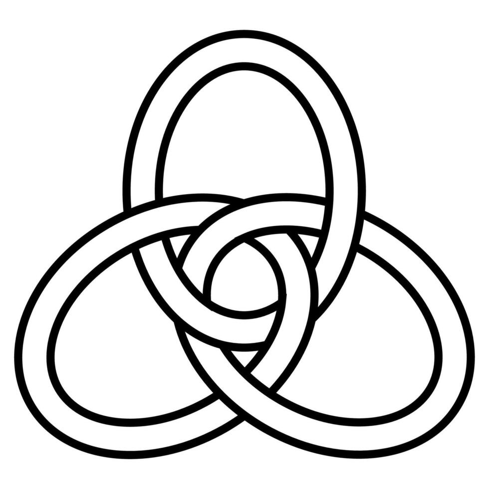 Intricate Black Celtic Knot Symbolic Pattern in Simple Outline vector