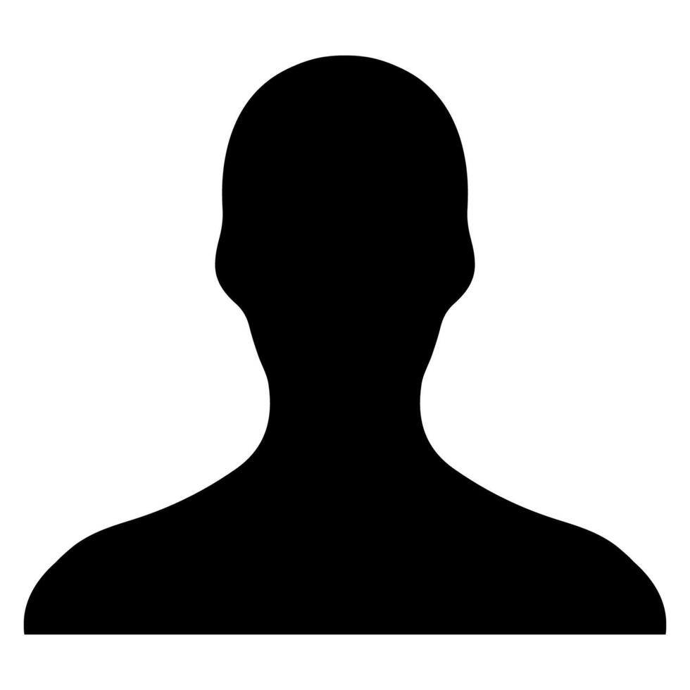 Anonymous Black Silhouette of a Person on White Background Image vector