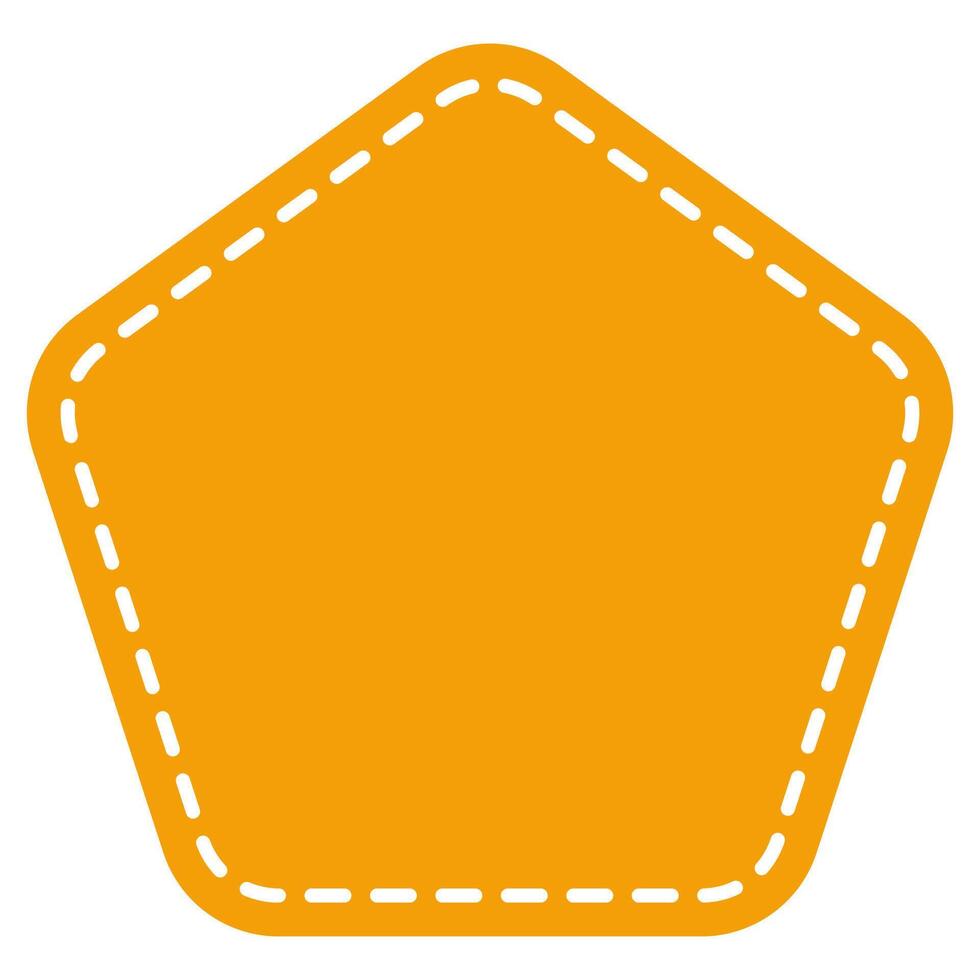 Vibrant Orange Tag, Stitched sticker in Simple Outline vector