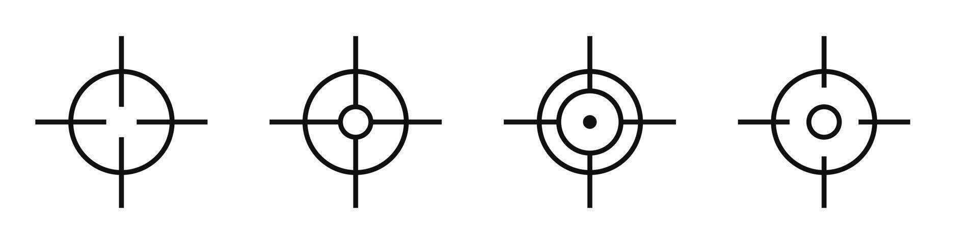Aim icon. Target symbol. Sniper crosshair. Shooting game and accuracy. Editable width vector