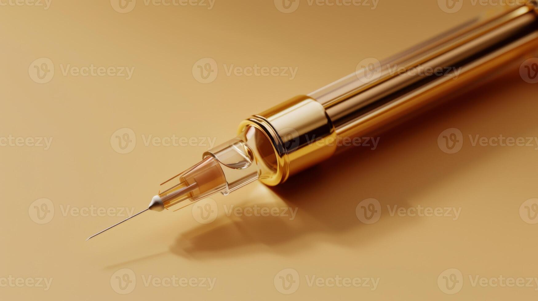 Designed for precision, this gold-toned cosmetic treatment tool features a fine needle, ideal for various skin care procedures in beauty therapies conducted by professionals. photo