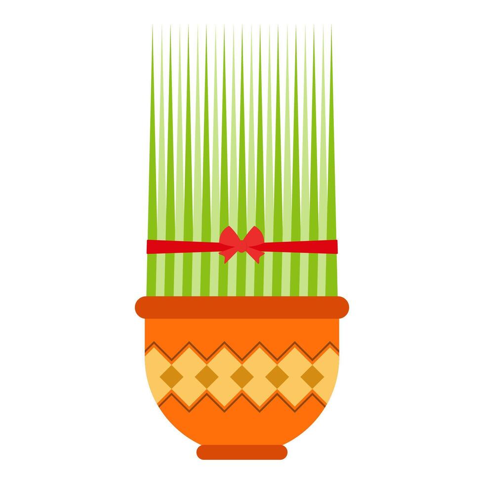 Happy Nowruz Day or Iranian New Year Illustration with Grass Semeni vector