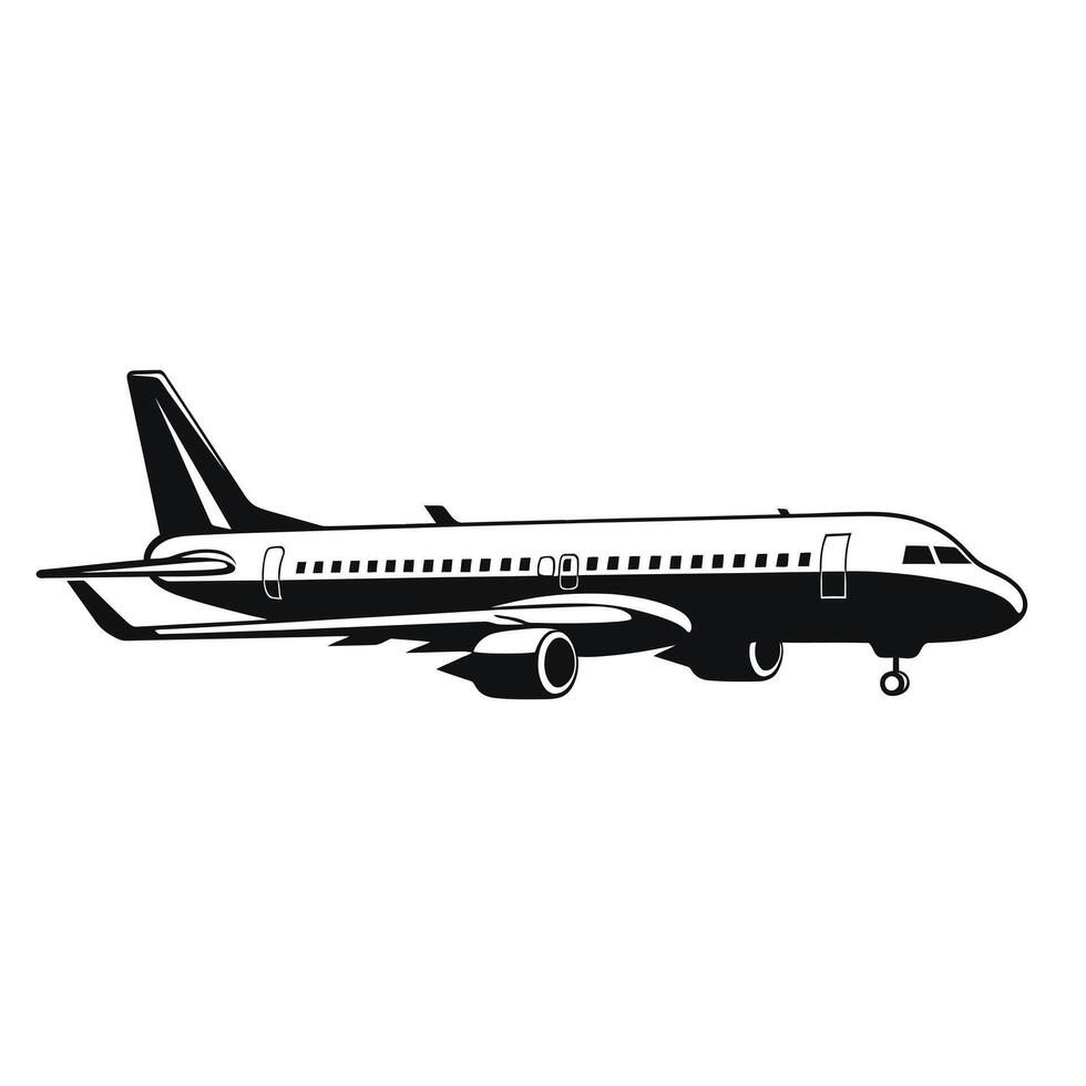 Airplane silhouette illustration vector