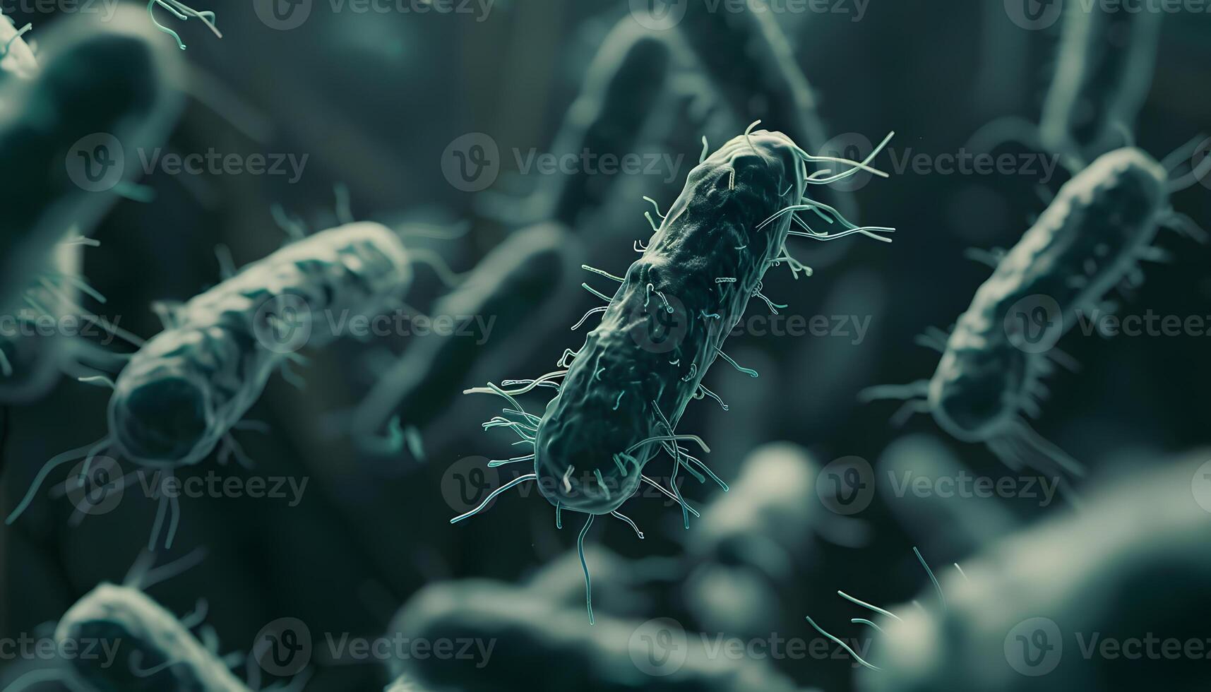 a close up of a group of bacteria under a microscope photo