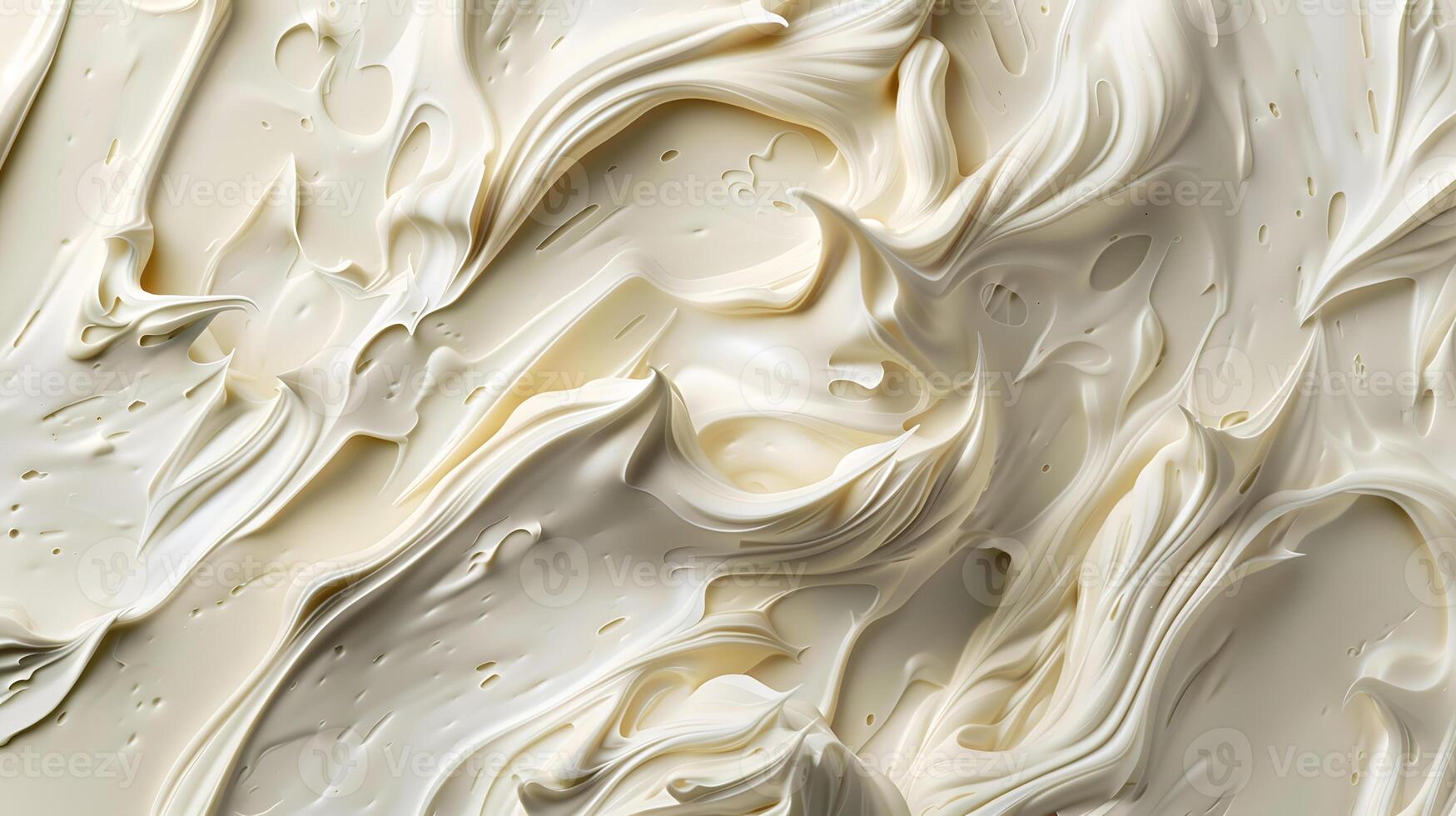 Closeup of whipped cream on white surface resembling delicate wood carving photo