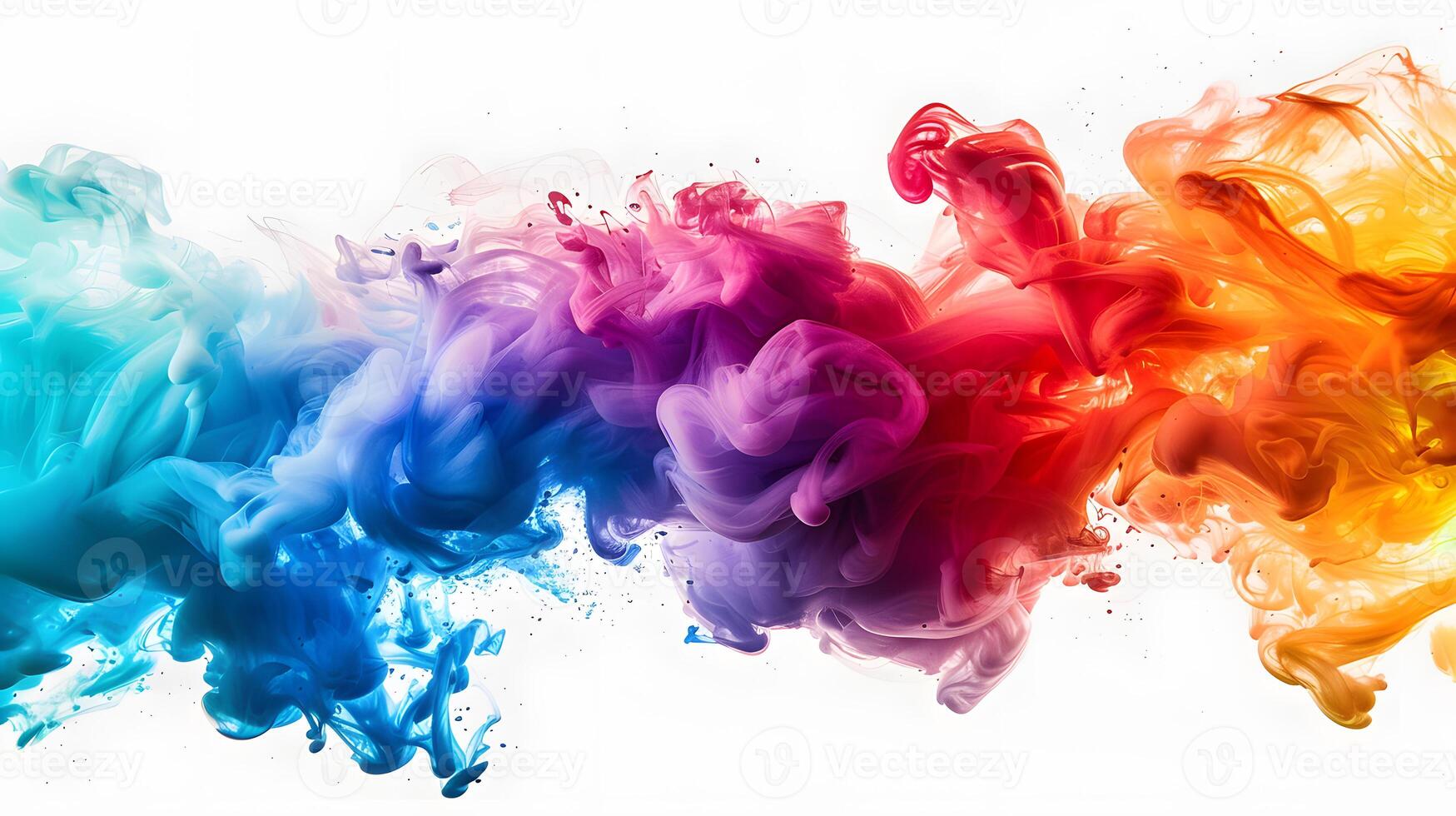 Colorful Abstract Ink Clouds in Water Flow Dynamic Art Design photo