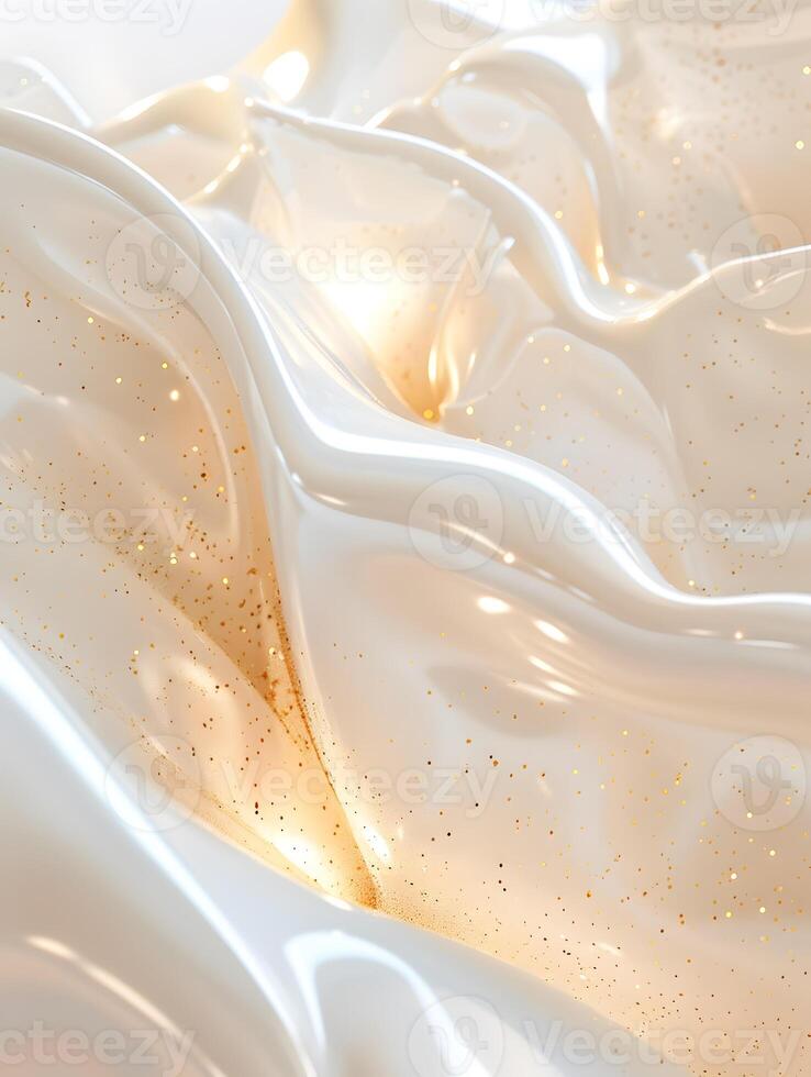 Pearlescent waves, glitters, and golden touch in light textures photo