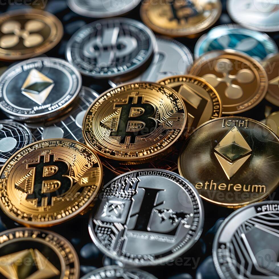 Photograph of a black nickel coin with Ethereum label photo