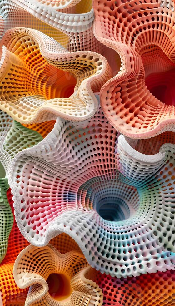 a close up of a colorful sculpture of a coral reef photo