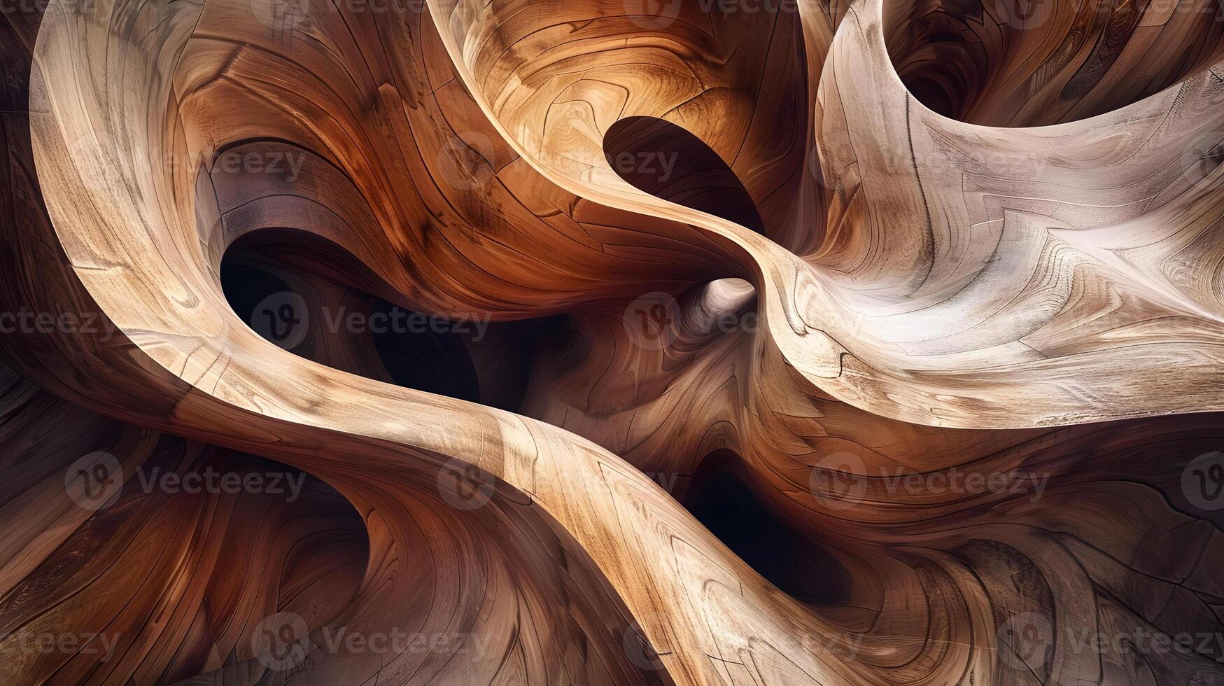 Wood grain design with fluidity, organic patterns, elegant curves photo