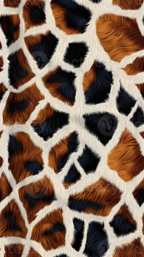 Abstract Animal Print With Brown, Black And White Pattern photo