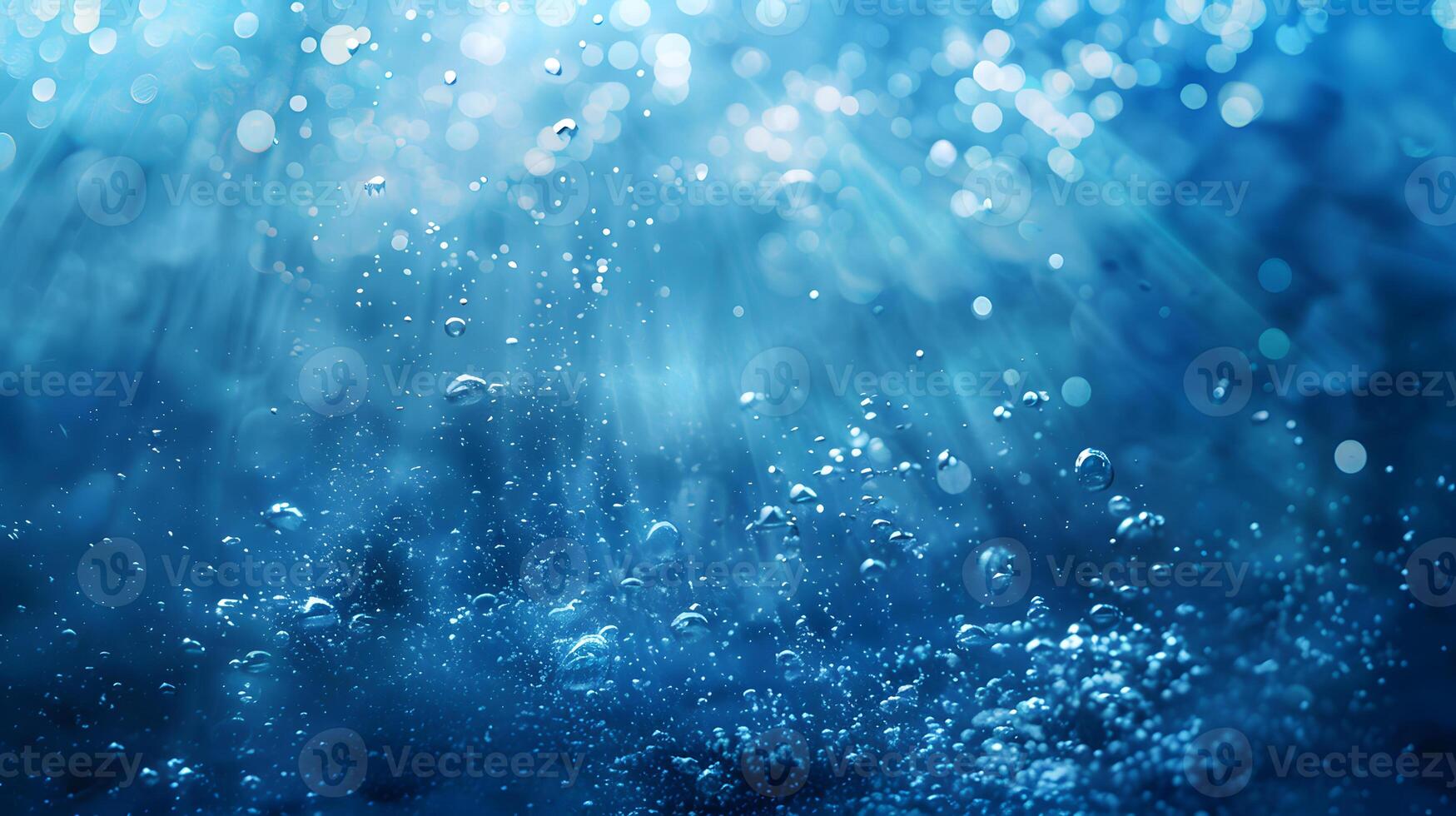 The sun shines through water bubbles in a liquid landscape photo