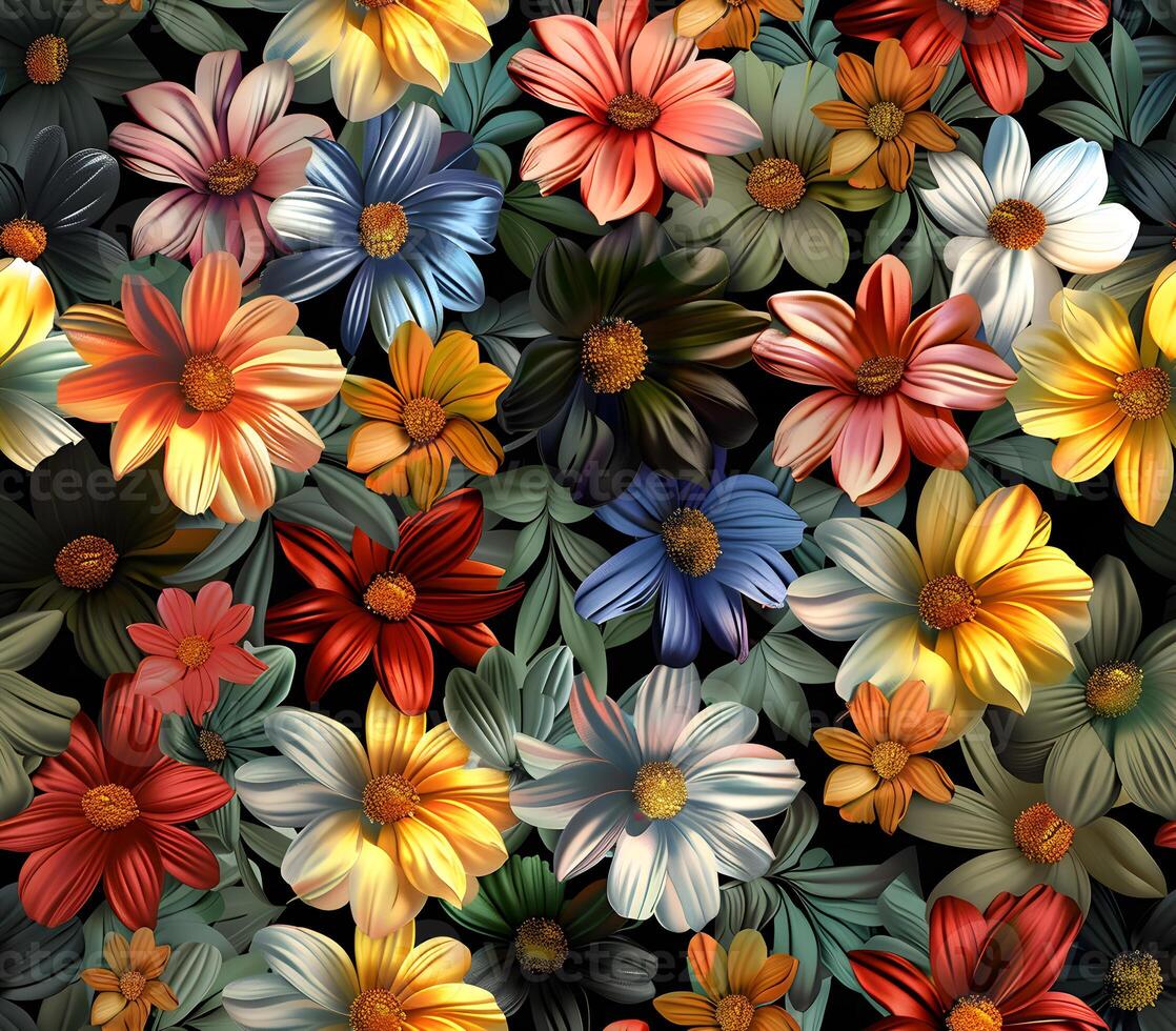 Colorful Abstract Floral Pattern for creative projects or design photo