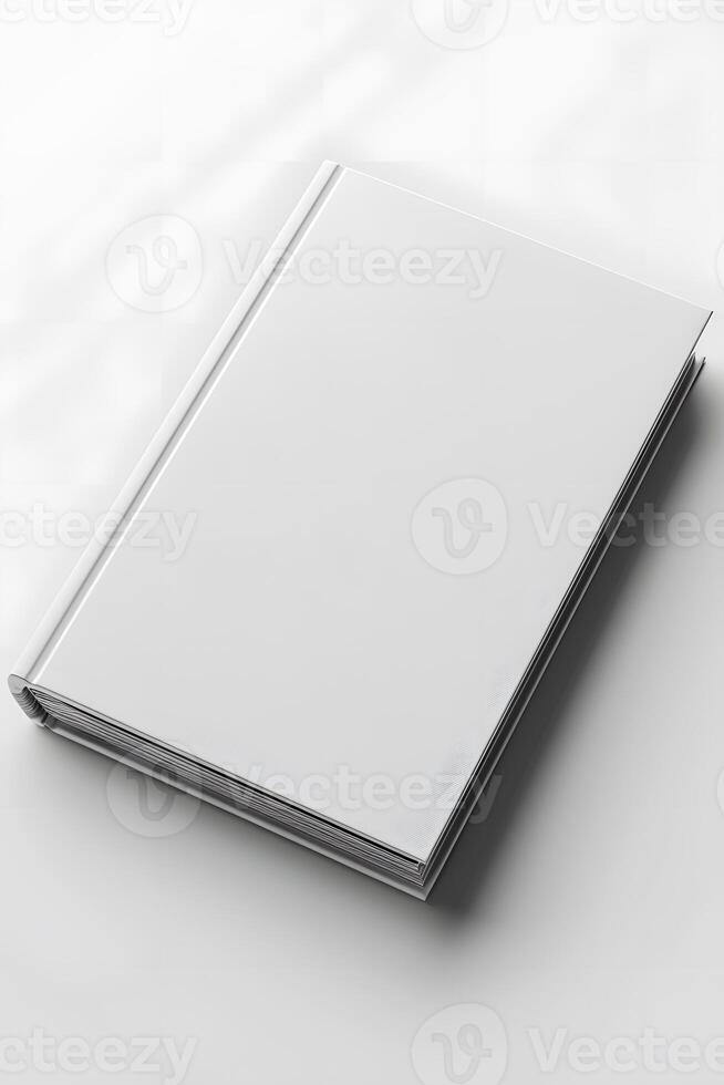A white netbook rests on a white personal computer photo
