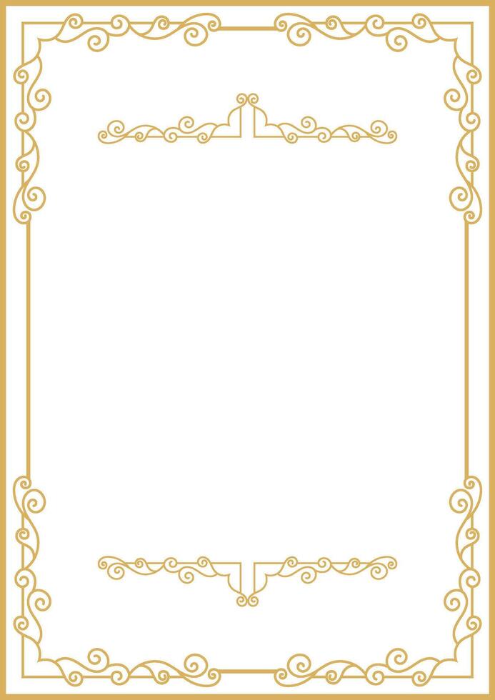 Elegant Ornamental Frame Design with Filigree Border and Classic Element. vector