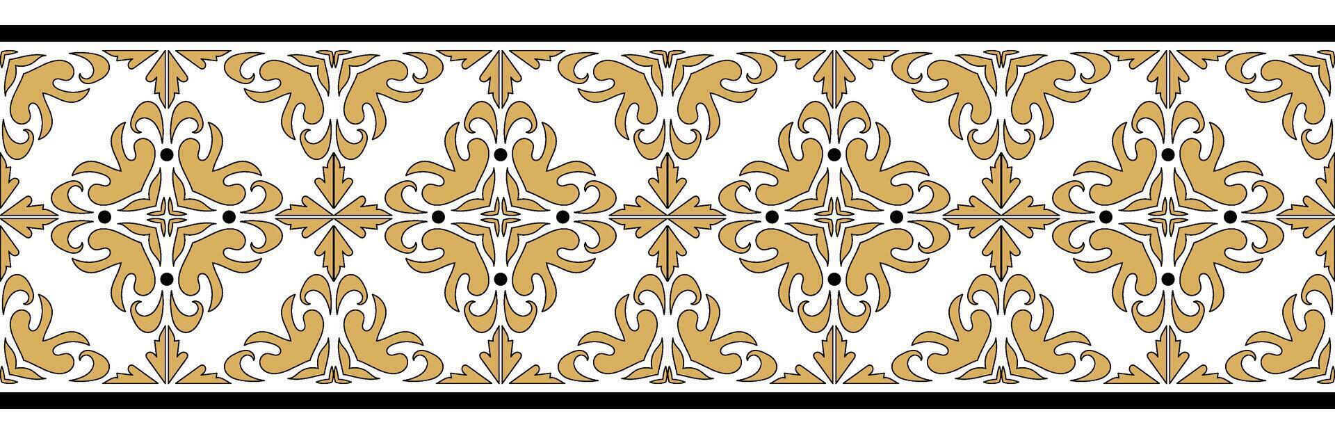 Baroque Ethnic Motif with Ornate Border and Classic Vintage Design. vector