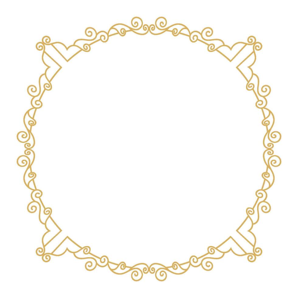 Baroque Border Frame Design with Ornamental Filigree Element and Style. vector