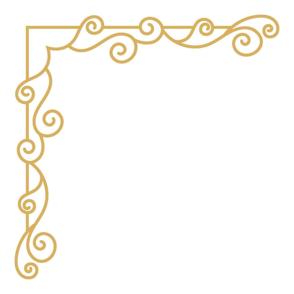 Elegant Corner Frame Design with Ornate Swirl and Vintage Style Element. vector
