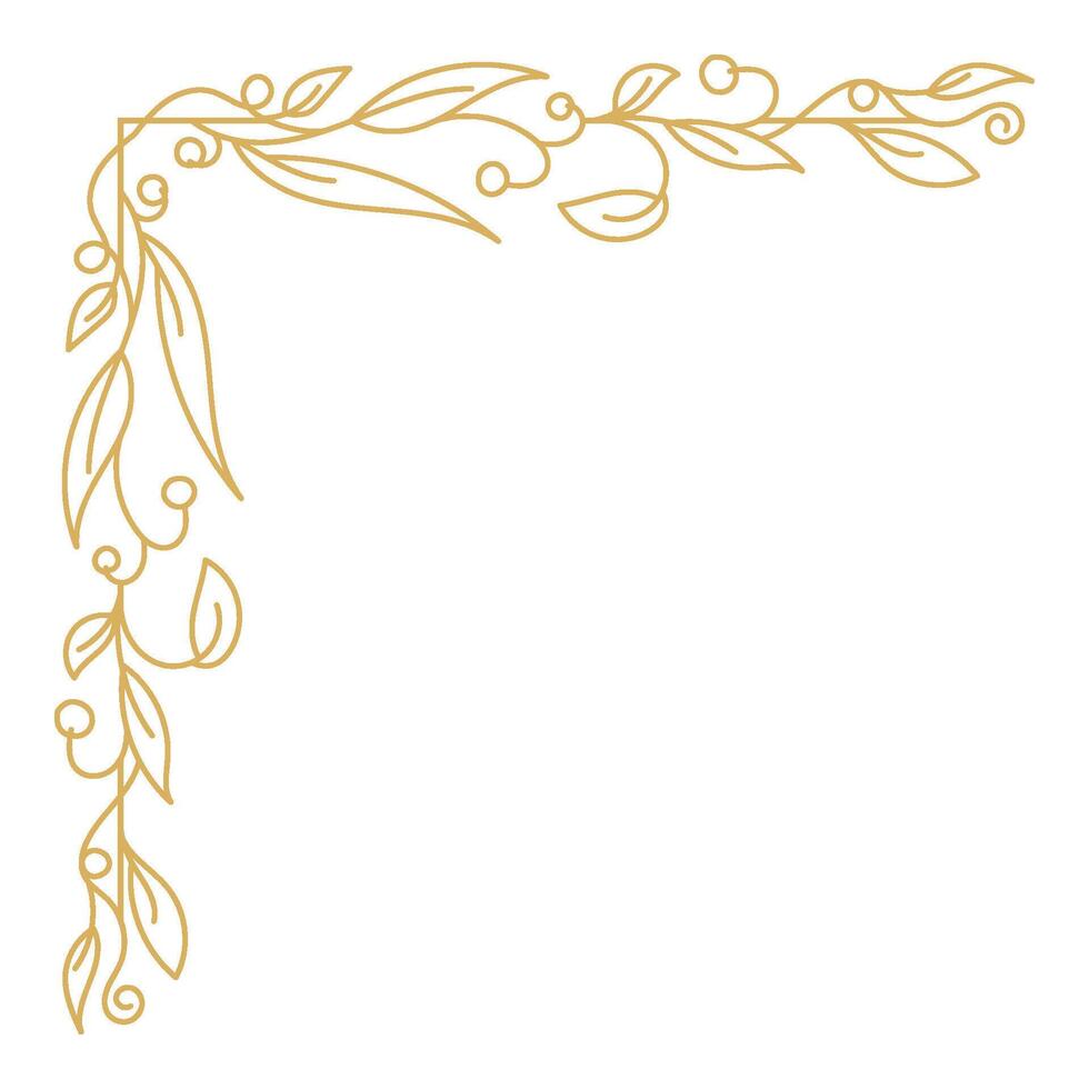 Ornate Swirl Corner Frame Design for Vintage Wedding Invitation and Greeting Card. vector