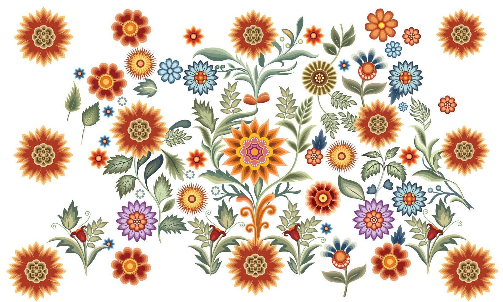 Element of Floral Vintage Design, Illustration. vector