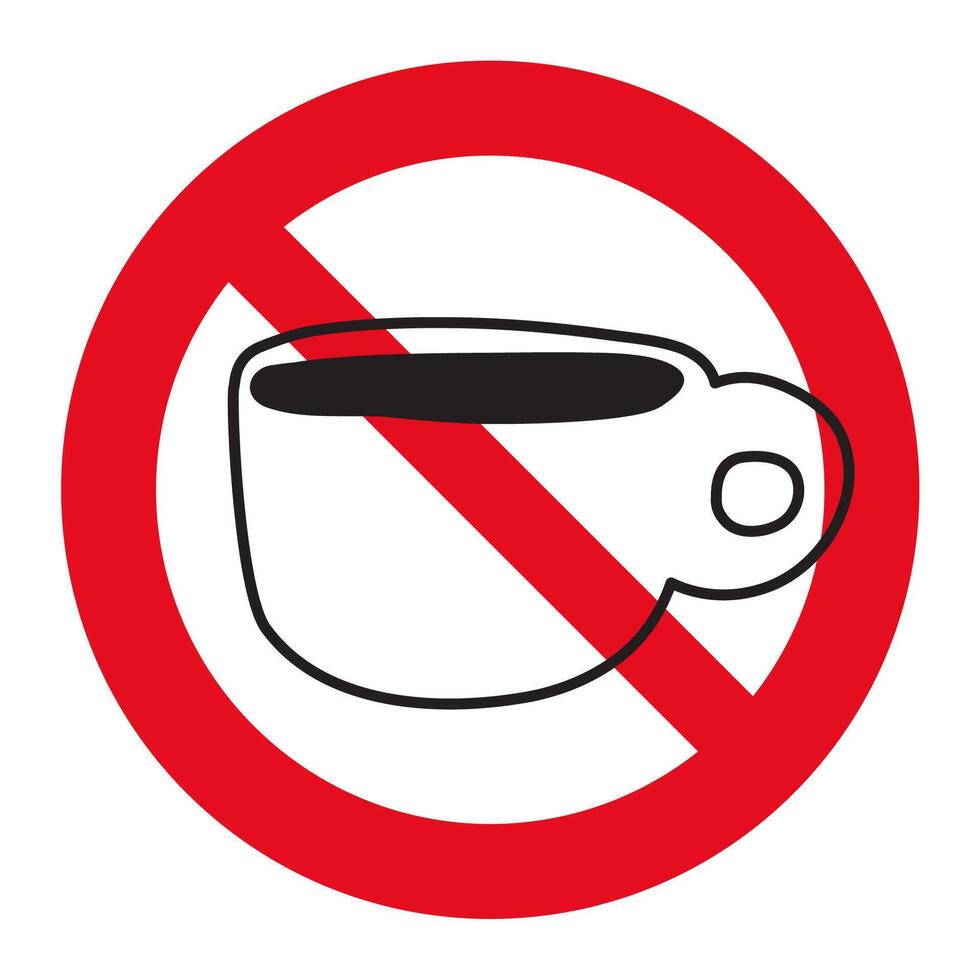 Prohibition sign. Stop coffee. design. Hand drawn illustration on white background. vector