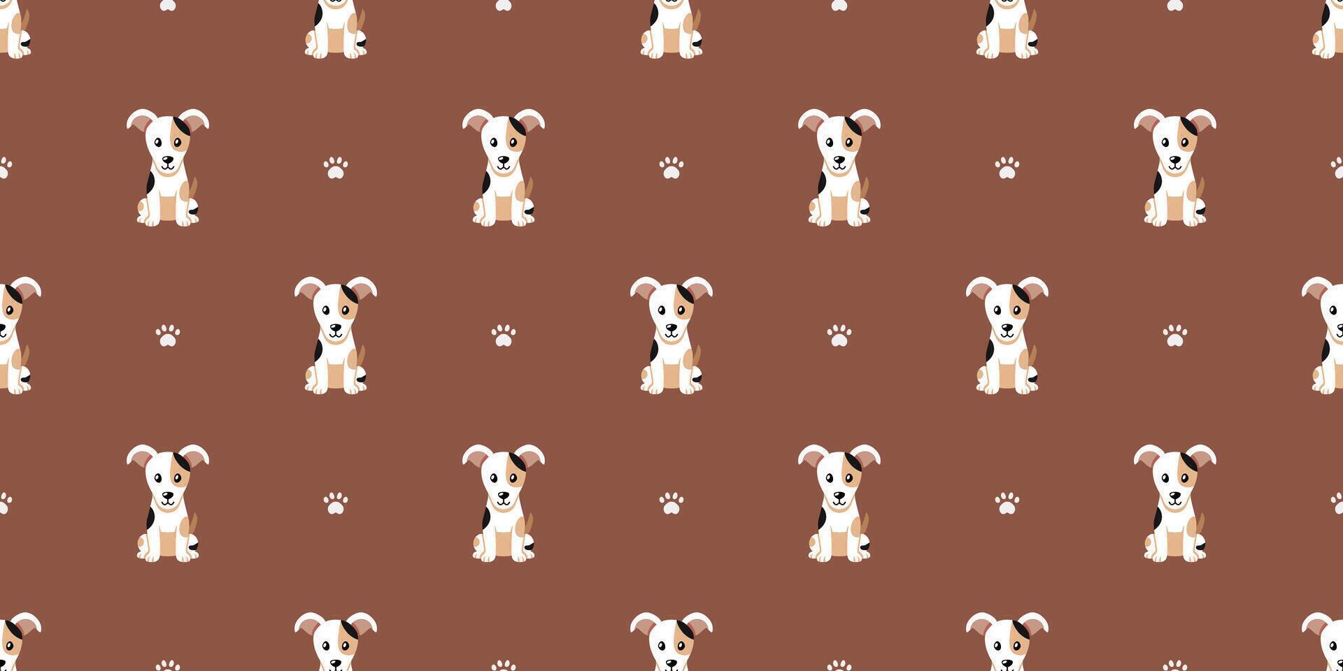 Cartoon character dog seamless pattern background vector