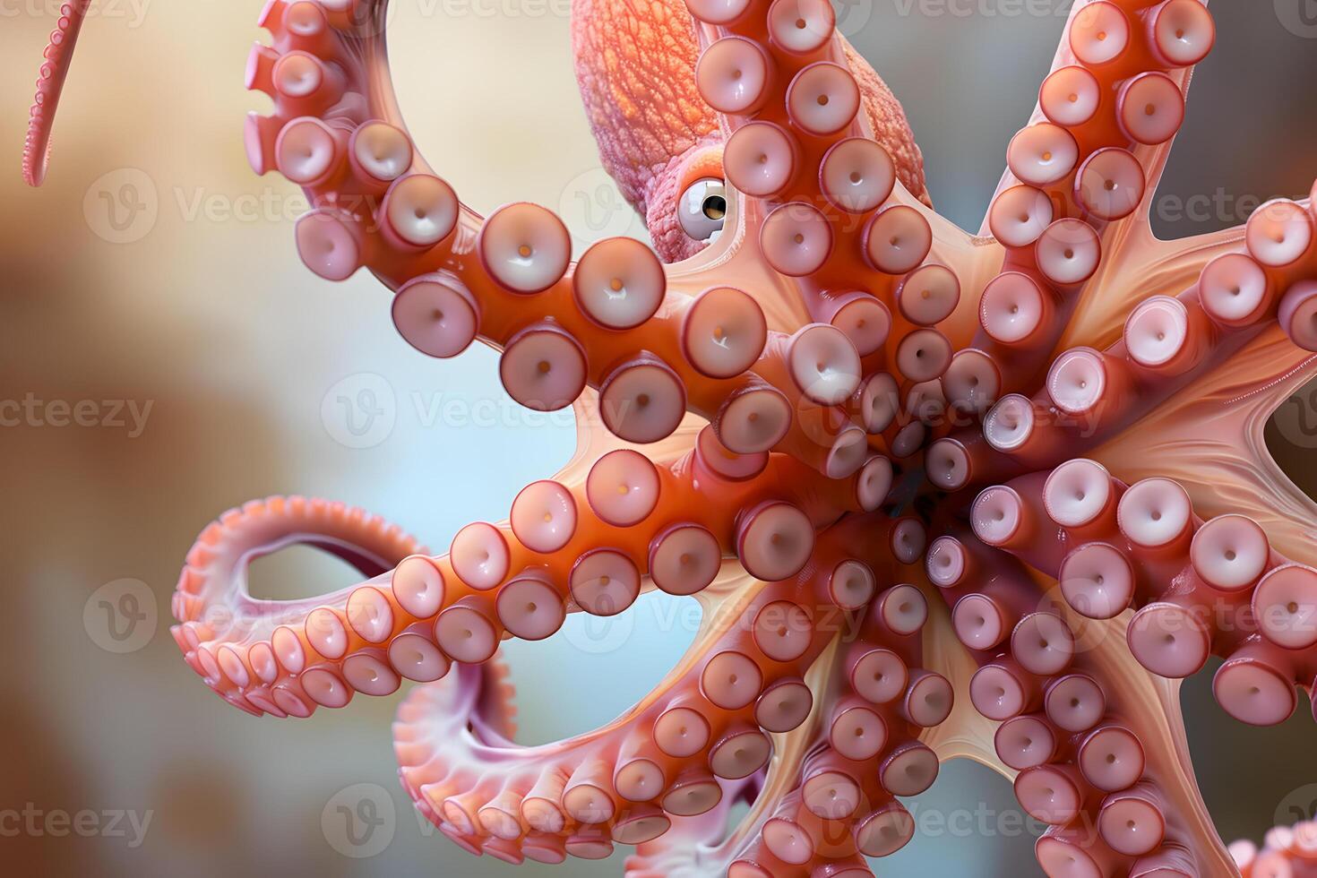 Colorful octopus tentacles underwater, showing beauty and texture photo