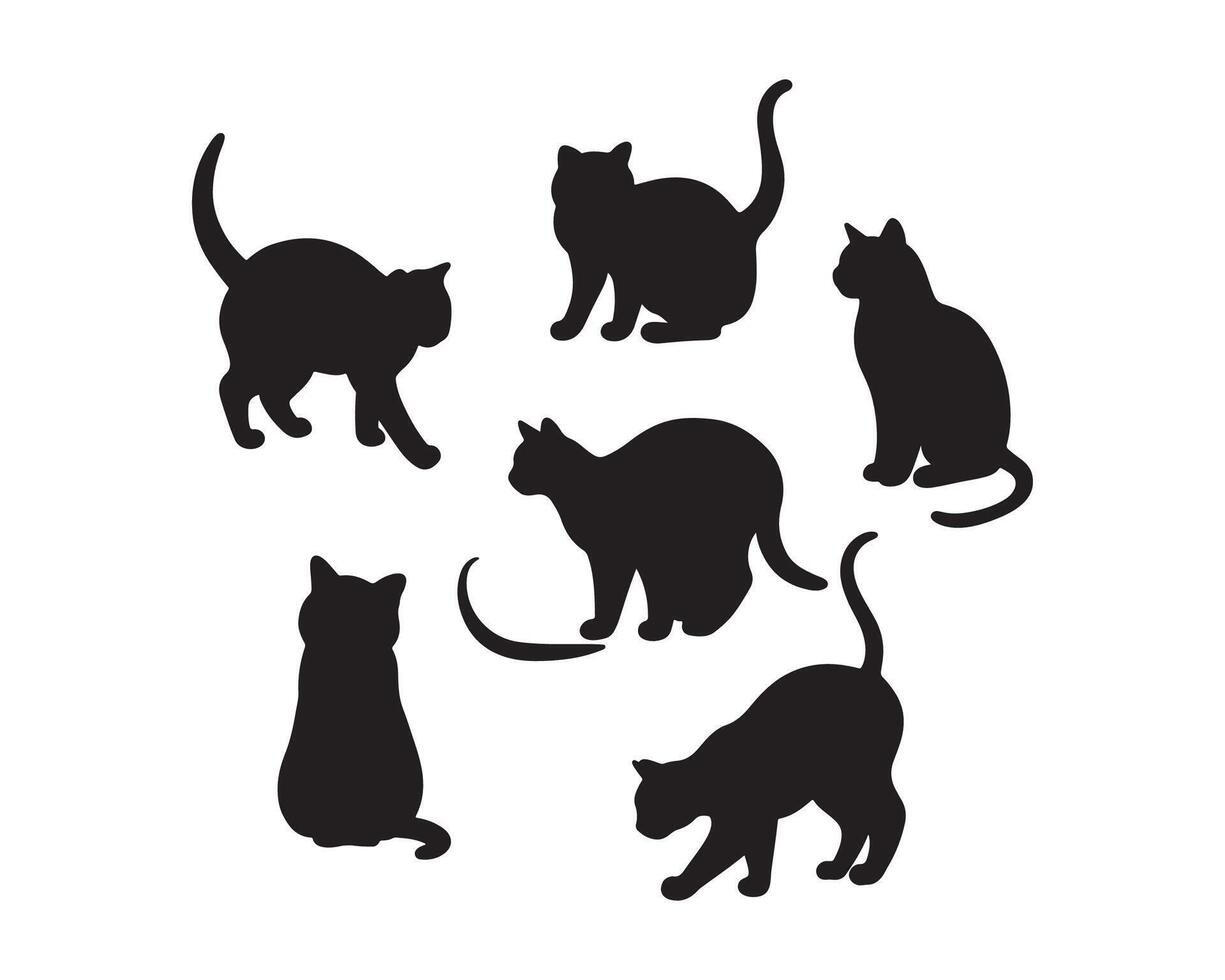 isolated silhouette cat vector