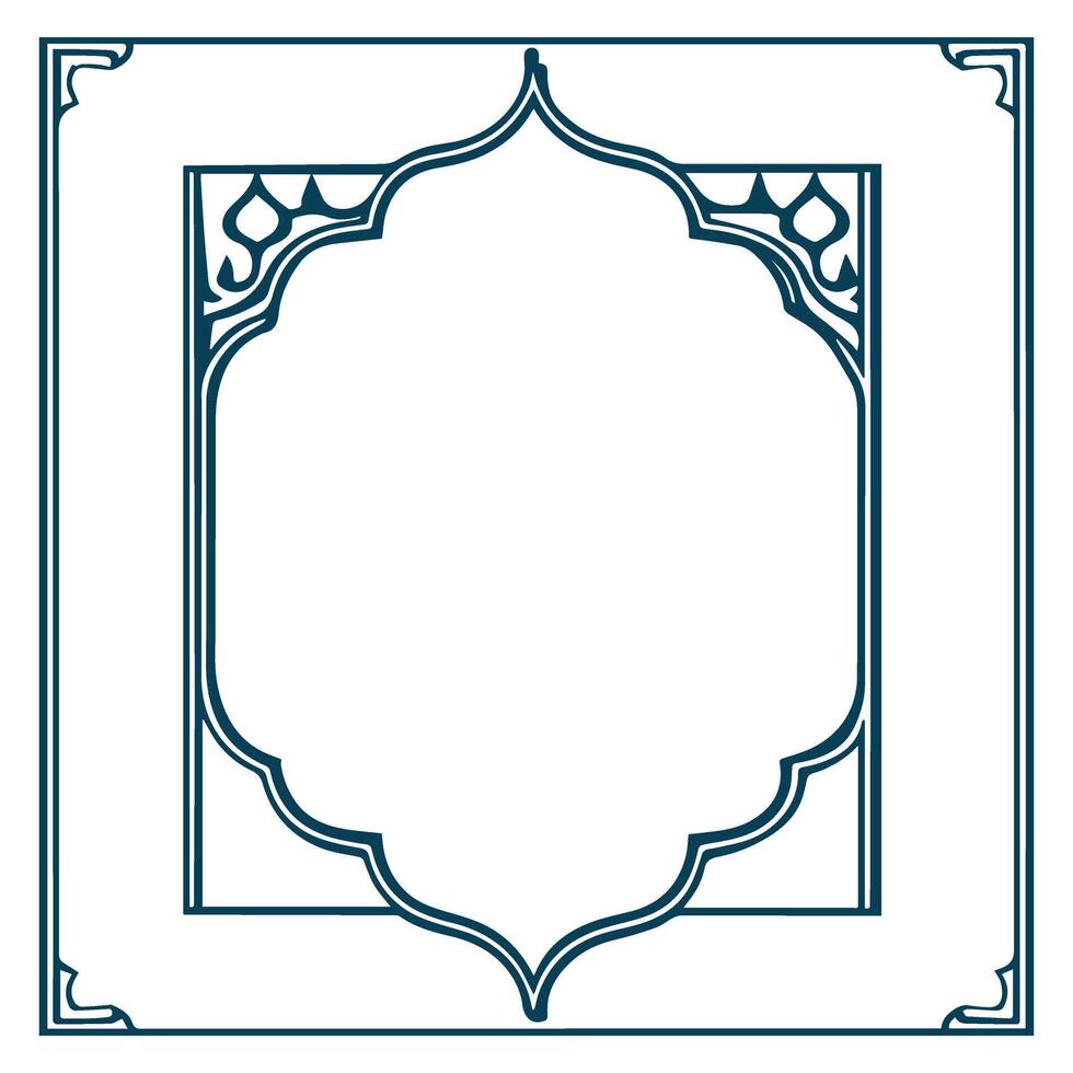 an ornate frame with a blue border vector