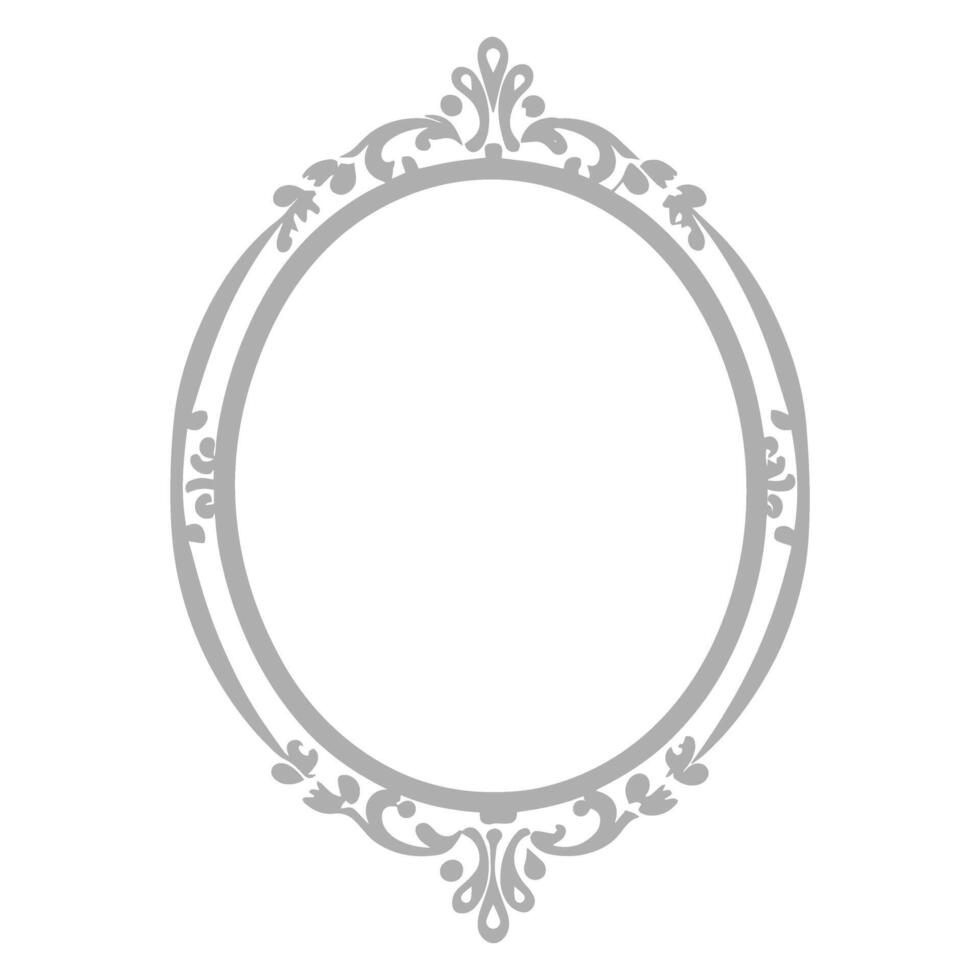 an oval frame with ornate design on a white background vector