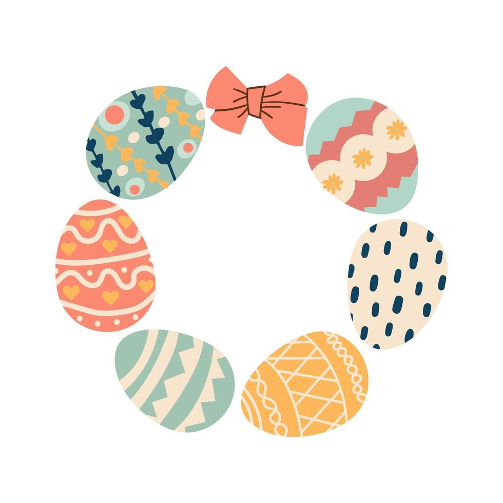 Easter eggs. Seamless background with colorful easter eggs. Happy Easter. Illustration flat style design for invitations, prints, wrapping paper vector