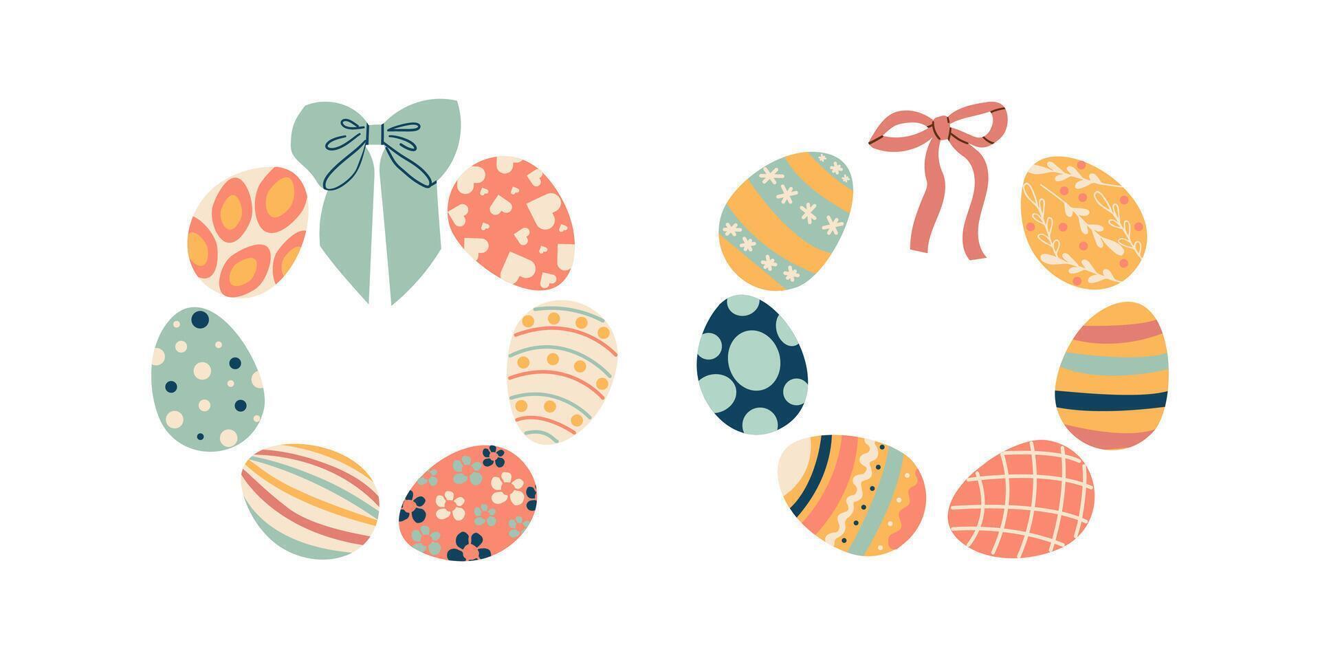Easter eggs. Seamless background with colorful easter eggs. Happy Easter. Eggs for Easter holidays design concept. Illustration flat style design for invitations, prints, wrapping paper vector