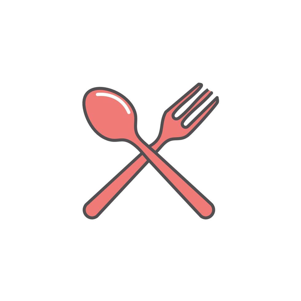 Fork and spoon icon illustration vector