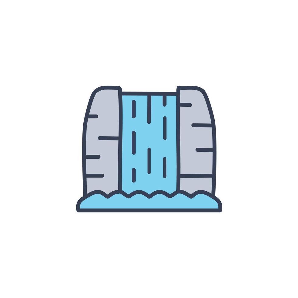 Waterfall icon, line icon, illustration vector