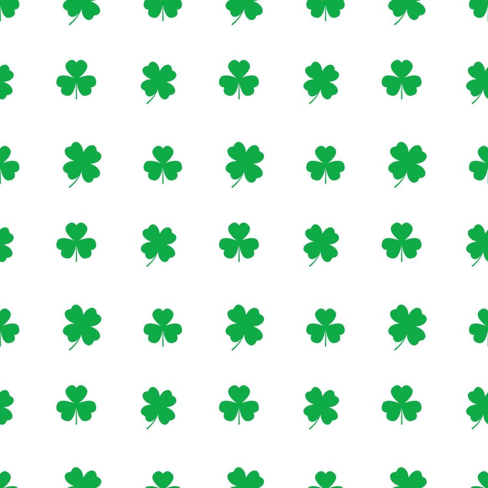 irish seamless shamrock pattern on white background vector