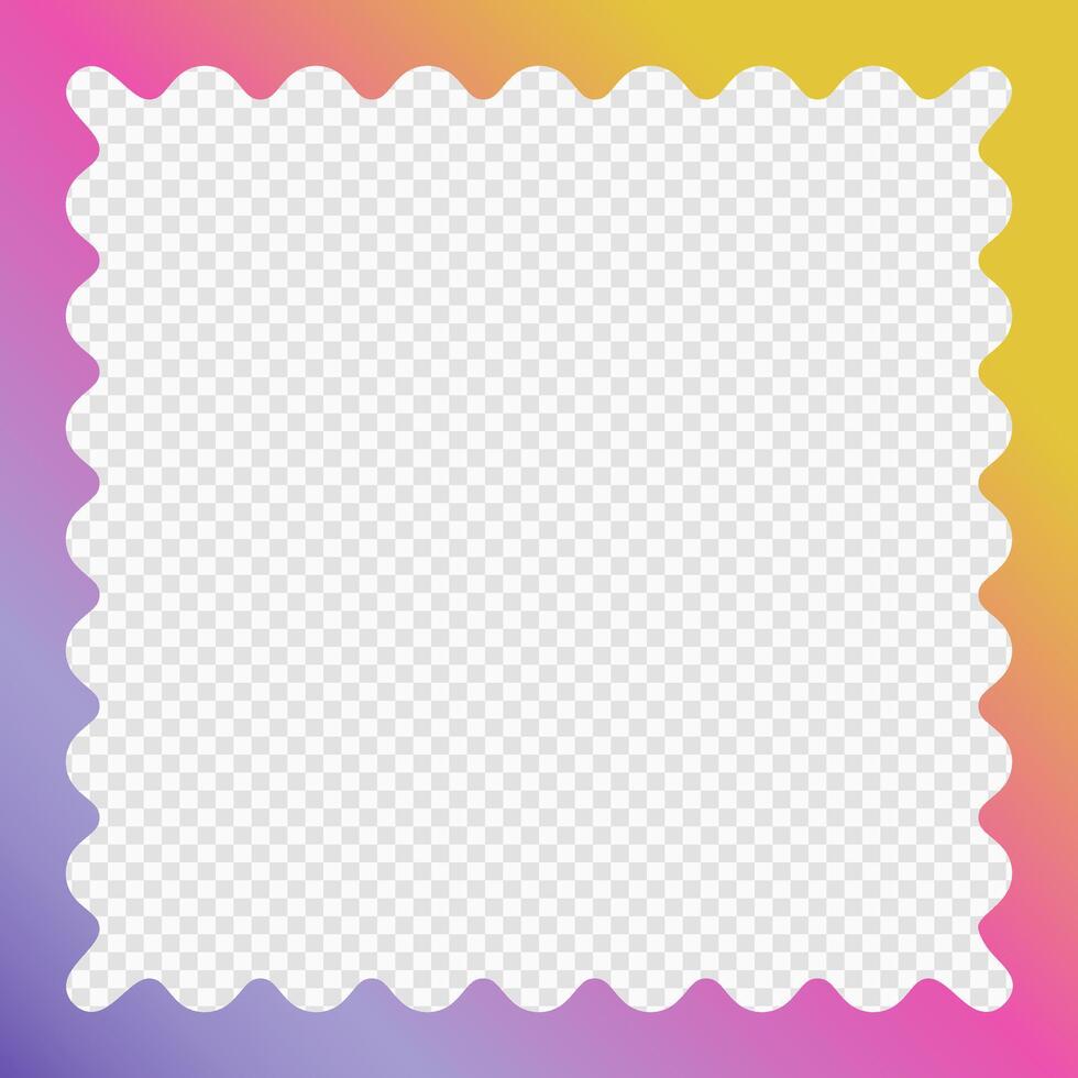 Rainbow gradient border. Colorful frame with empty background vector