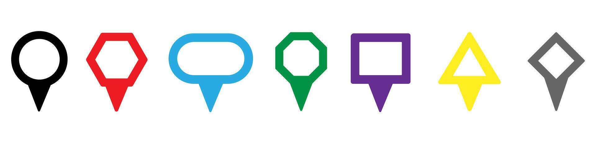 Map pointer icon set. illustration isolated on a white background. vector