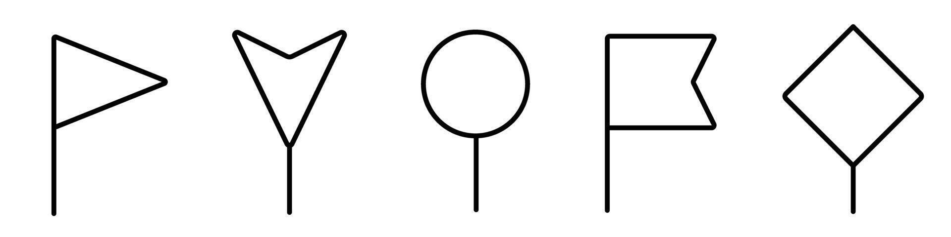 Set of black marker line icons on white background. illustration. vector