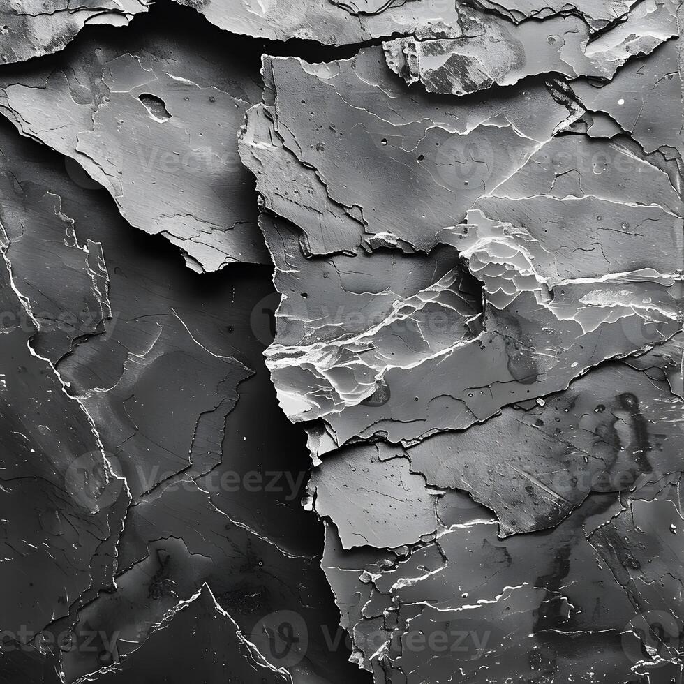 Monochrome photo of a tire tread pattern on a grey rock formation